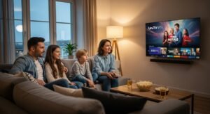 A family watching UniTV IPTV